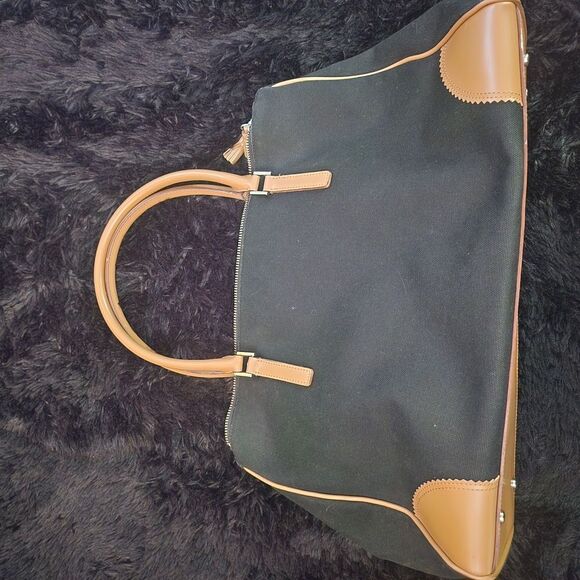 Jones New York Black and Tan Tote with Structured Design - Picture 1 of 12